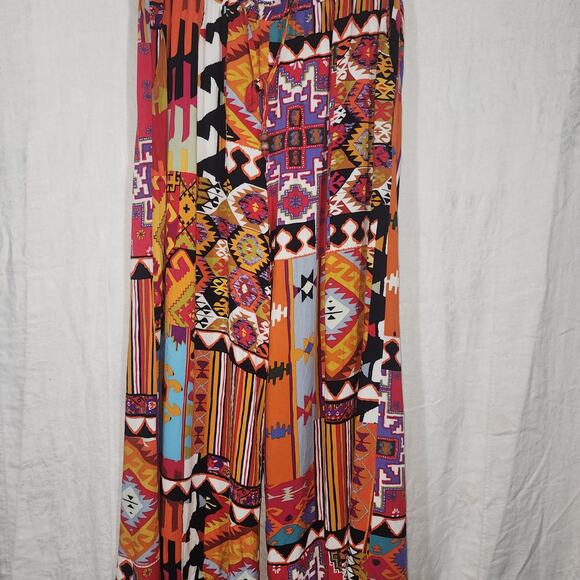CHRISTIAN SIRIANO sz L rayon print palazzo pants - Picture 2 of 5